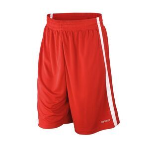 Spiro Mens Basketball Shorts / Red/White